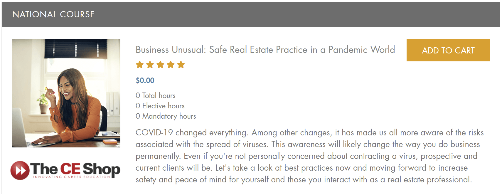 The CE Shop: Save Real Estate Practice in a Pandemic World Overview