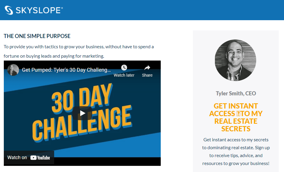Skyslope: 30 Day Challenge Overview